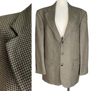 Lana Moda Fine Italian Fabric 3-Button Tweed Blazer Jacket Silk Wool Size 41 R